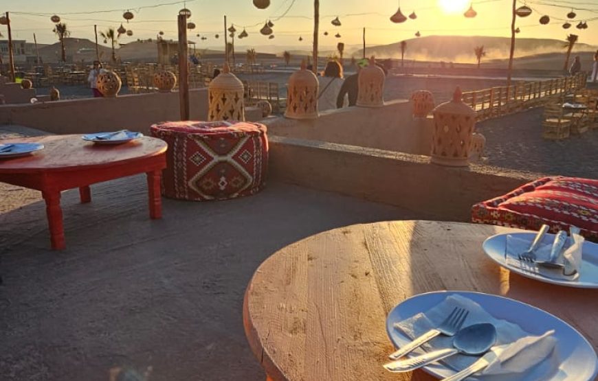 Camels at Sunset in Agafay & Dinner