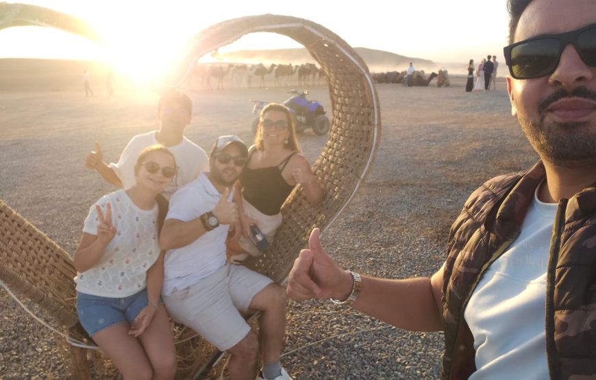 Camels at Sunset in Agafay & Dinner